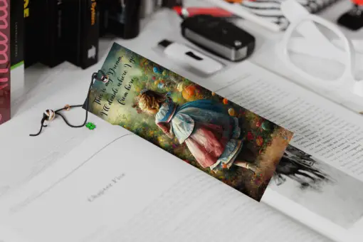Example Alice in Wonderland Bookmark Printed- Alice in Wonderland