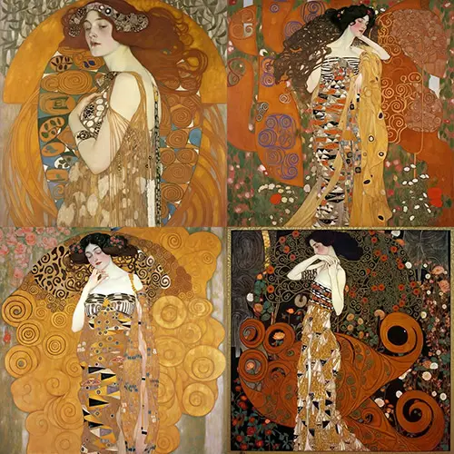 Art_Nouveau_by_Gustav_Klimt_MidJourney Art Styles