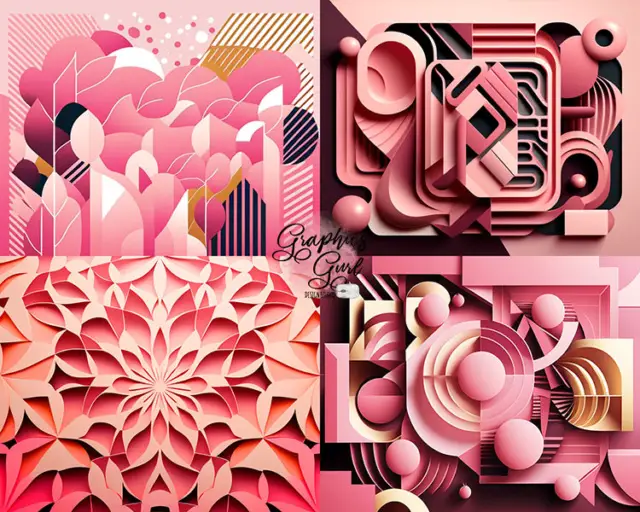 Create MidJourney Image Prompts with ChatGPT- image prompt template pink geometric pattern