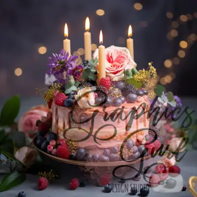 Colorful birthday cake - MidJourney V5 prompt