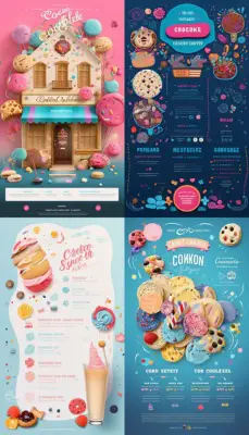 Cookie Shop Online Ordering MidJourney Website Design Prompt - Reroll