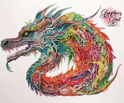 Creative Fantasy and Mythology Drawing Ideas - Detailed Dragon