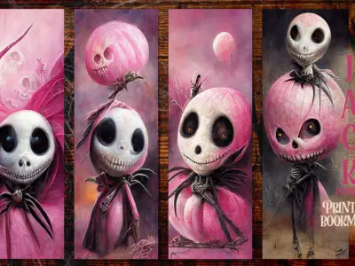 Jack Skellington in Pink HalloweenBookmark - GraphicsGurl