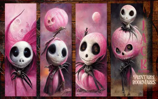 Jack Skellington in Pink HalloweenBookmark - GraphicsGurl
