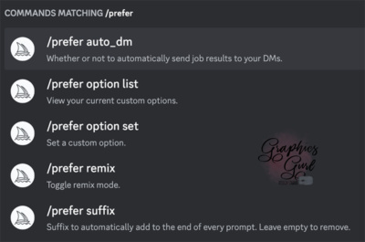 MidJourney Commands List - Prefer