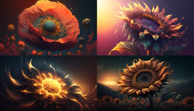 MidJourney Image Weight Example - Sunflower