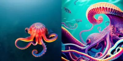 MidJourney Octopus Artwork - testp mode