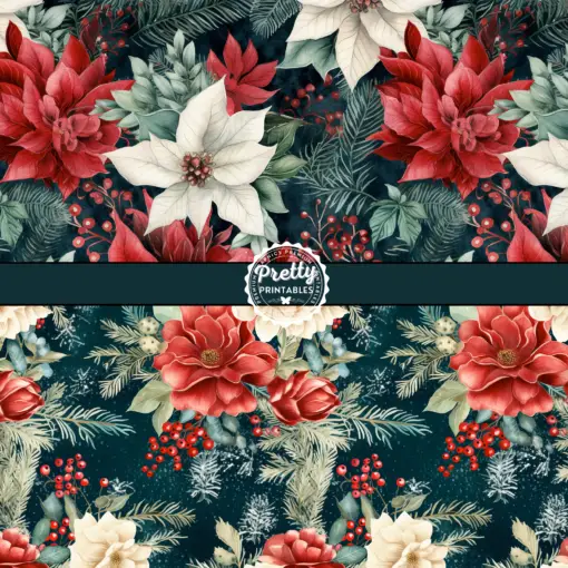 Photoshop Patterns: Christmas Florals Backgrounds