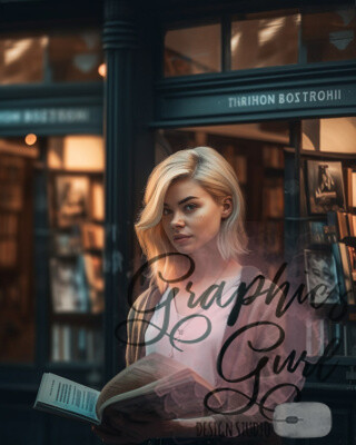 Young Woman Bookstore MidJourney Image Prompt- V5