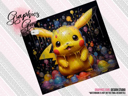 Pikachu 20oz Tumbler Wrap Design